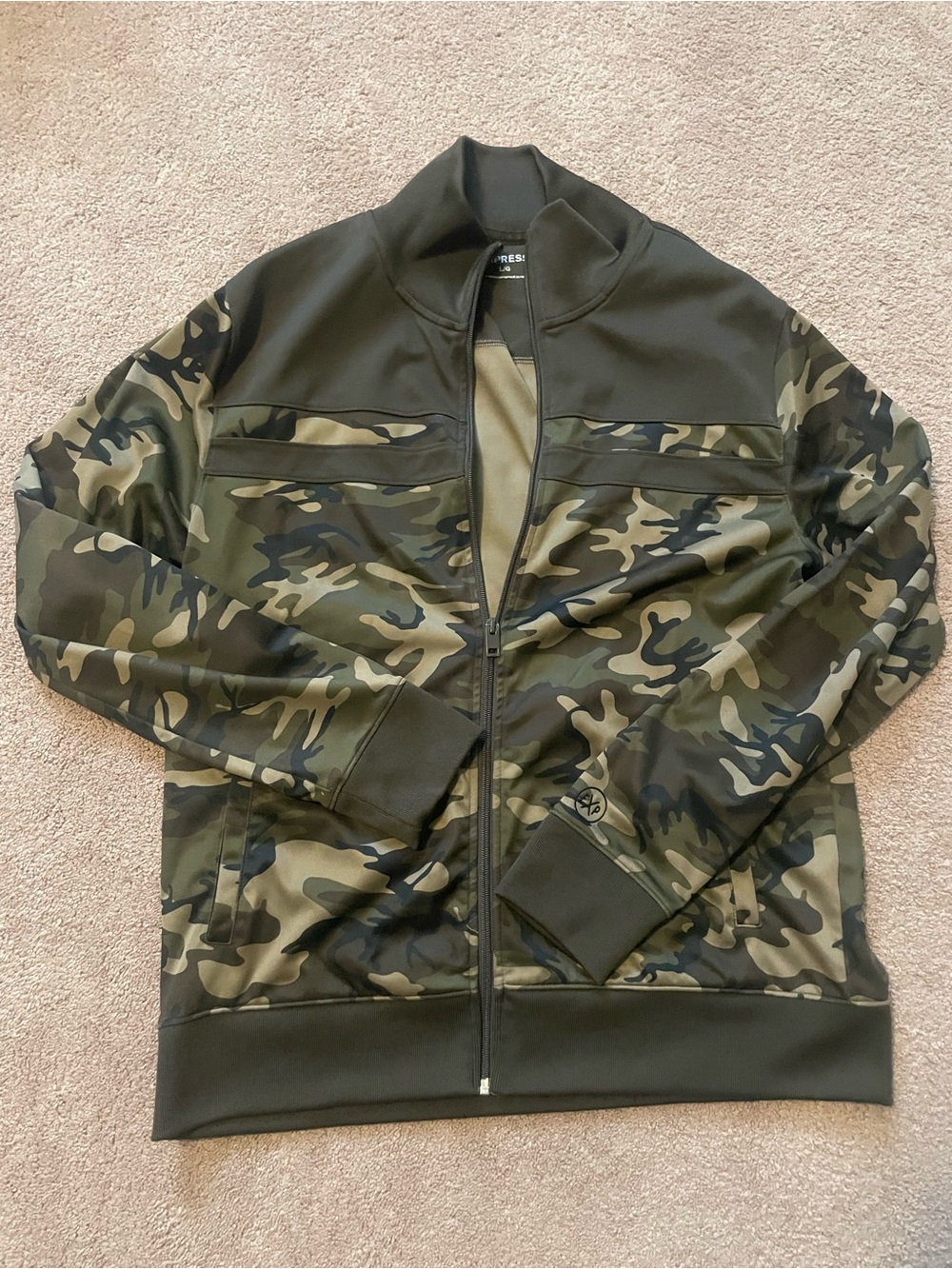 Express Men's Green Camo Bomber Jacket